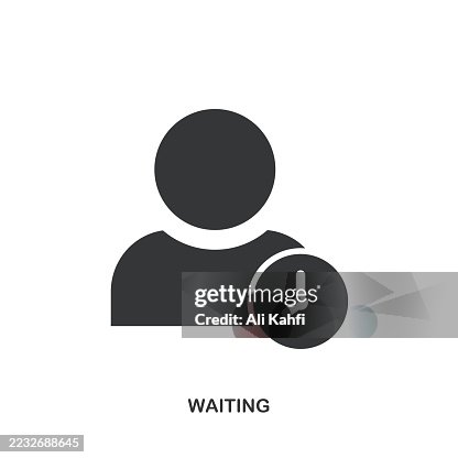 Waiting glyph solid icon. Solid icon that can be applied anywhere, simple, pixel perfect and modern style. Waiting glyph solid icon. Solid icon that can be applied anywhere, simple, pixel perfect and modern style.