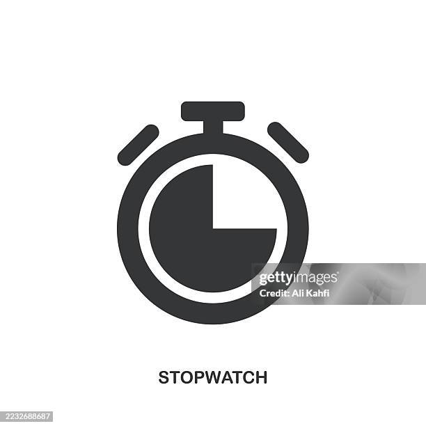 stopwatch glyph solid icon. solid icon that can be applied anywhere, simple, pixel perfect and modern style. - express checkout stock illustrations