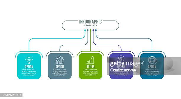 infografik element 5 schritte. - informationsgrafik stock-grafiken, -clipart, -cartoons und -symbole