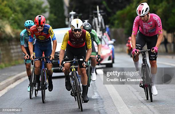 Cameron Rogers of Australia and Team Lidl - Trek Future Racing, Benjamin Thomas of France and Team Cofidis, Daniel Arnes of Norway and Team Van Rysel...
