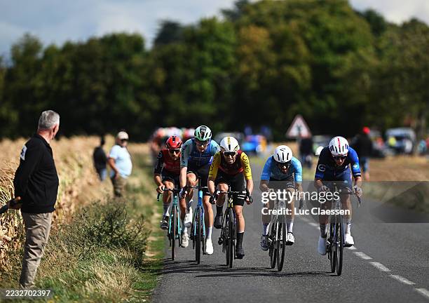 Luca Mozzato of Italy and Team Arkea - B&B Hotels, Kasper Haugland of Norway and Team Decathlon AG2R La Mondiale, Benjamin Thomas of France and Team...
