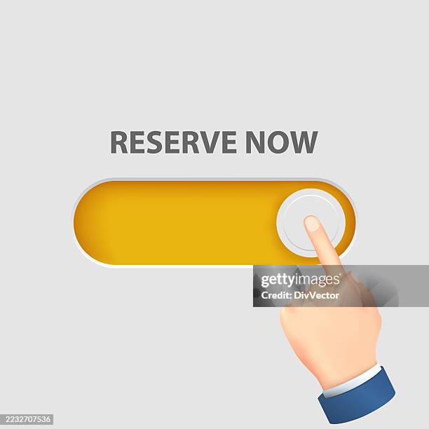 reserve now toggle switch button - toggle switch vector stock illustrations