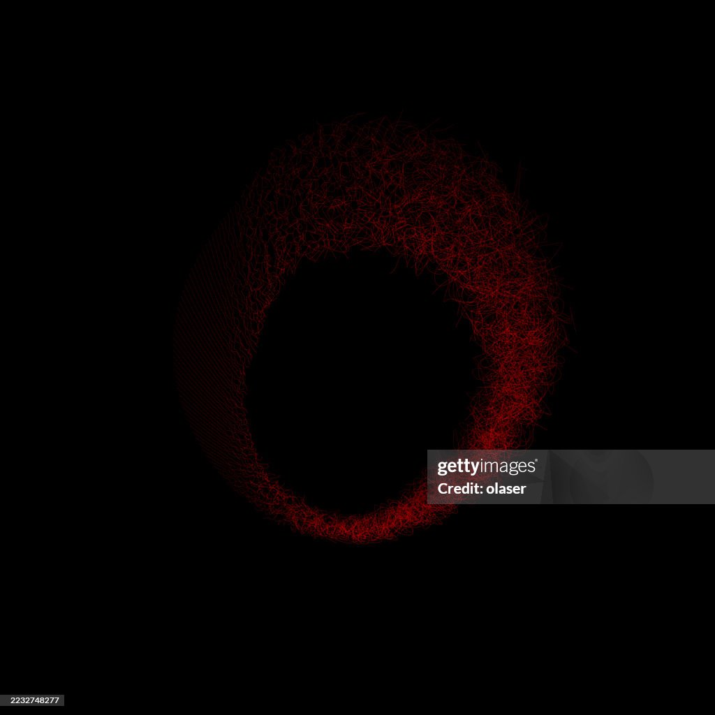 Red Shape Particles Red Particle Swirl On Black Background High-Res Vector Graphic - Getty ...
