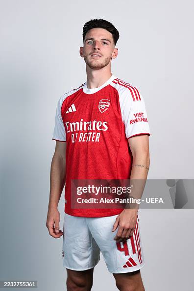 Arsenal Rice Model Declan Rice of Arsenal FC poses for a portrait during the official ...