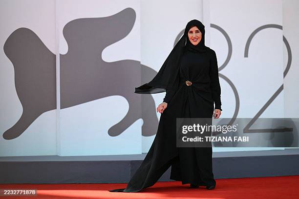 Afraa Al-noaimi attends the red carpet for the movie "L'Etranger" presented in competition at the 82nd International Venice Film Festival, at Venice...