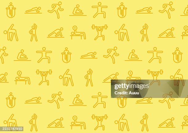 fitness theme concept - home workout stock illustrations