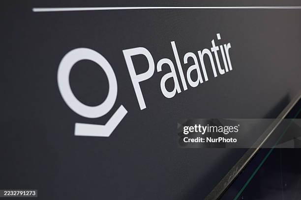 Palantir logo is seen at the International Defence Industry Exhibition in Kielce, Poland, on September 2, 2025.