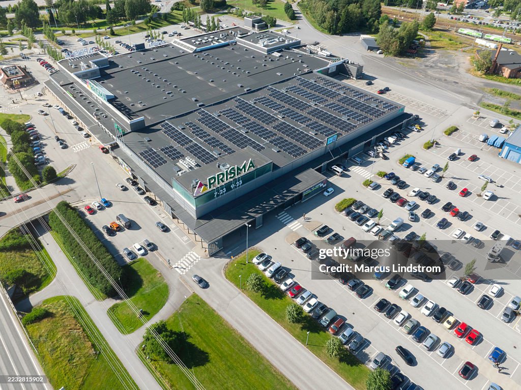 Aerial view of a Prisma megastore