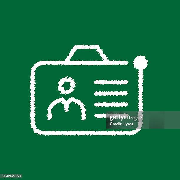 employee identity icon drawing on chalkboard - employee of the month icon stock illustrations
