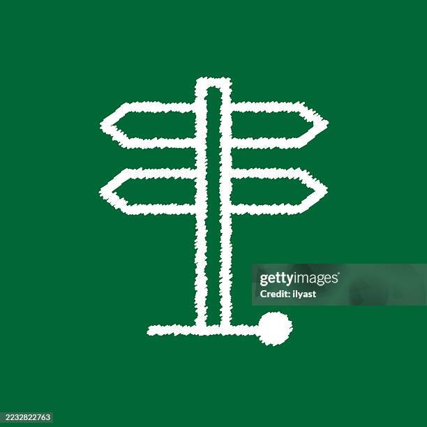 road sign icon drawing on chalkboard - study guide stock illustrations
