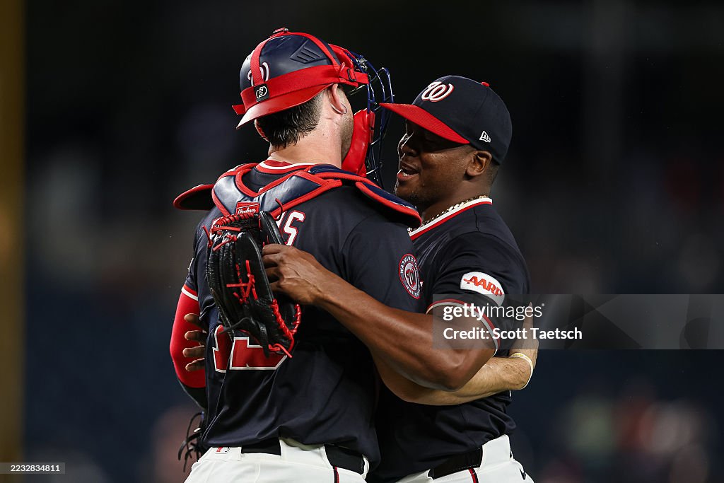 Nationals Riley Adams Jose A. Ferrer and Riley Adams of the Washington Nationals celebrate ...