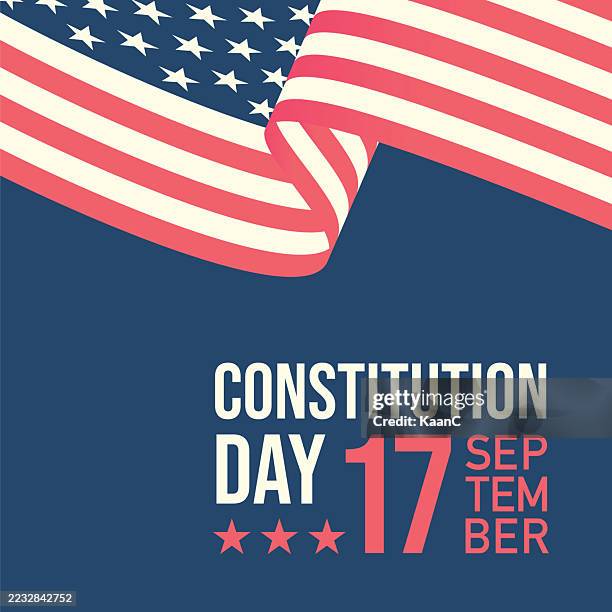 american constitution day badge vector logo icon isolated on white background stock illustration - constitution day stock illustrations