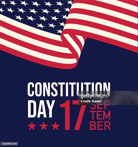 american constitution day badge vector logo icon isolated on white background stock illustration - constitution day stock illustrations