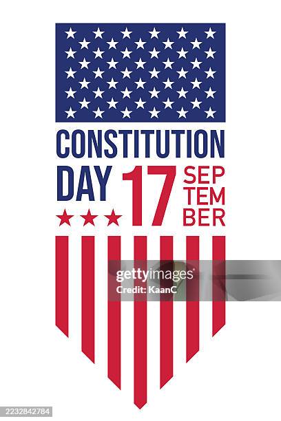 american constitution day badge vector logo icon isolated on white background stock illustration - constitution day stock illustrations