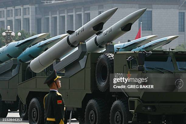 China's first operational hypersonic cruise missile, is seen during a military parade marking the 80th anniversary of victory over Japan and the end...