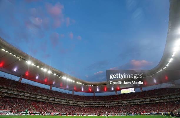 General view inside the stadium during the 7th round match between Chivas and Cruz Azul as part of the Torneo Apertura 2025 Liga MX at Akron Stadium...