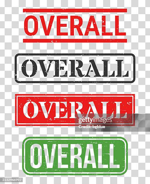 overall - rubber stamp set on blank background - general view stock illustrations