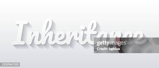 inheritance - flat design with paper cut effect on blank background - inheritance stock illustrations