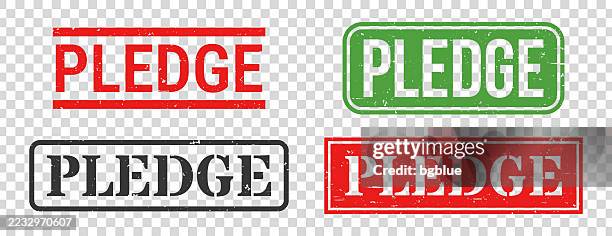 pledge - rubber stamp set on blank background - pledge of allegiance stock illustrations