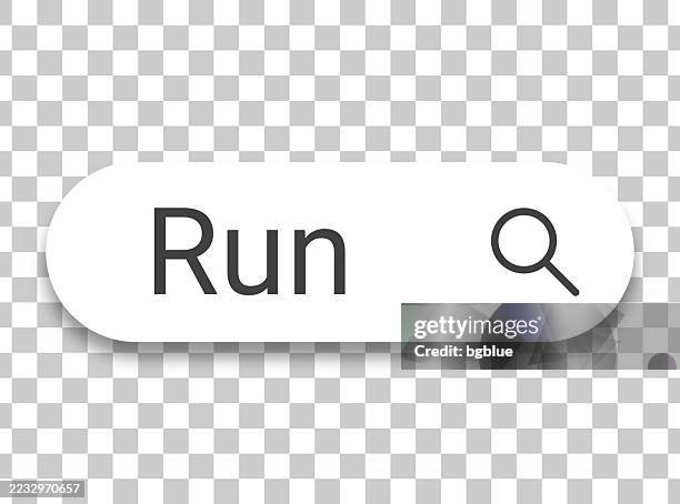 run - search bar on transparent background - small box stock illustrations