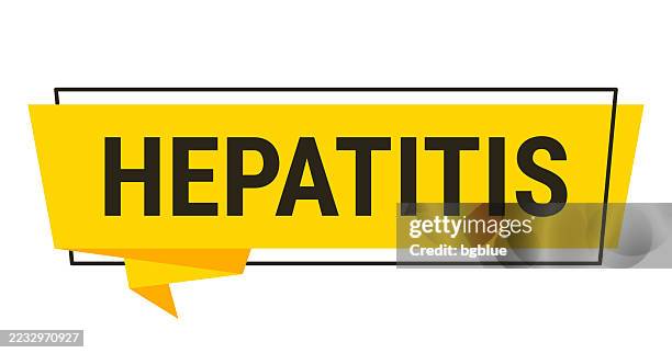 hepatitis - yellow speech bubble on white background - hepatitis stock illustrations