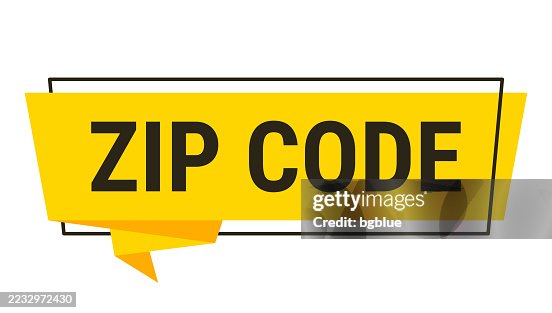 ZIP Code - Yellow speech bubble on white background ZIP Code - Yellow speech bubble on white background
