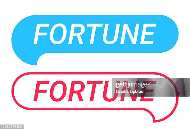 fortune - blue and red speech bubble on white background - fortune teller vector stock illustrations