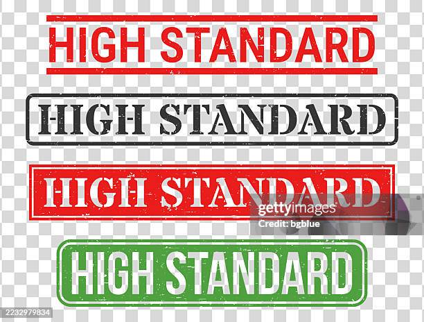 high standard - rubber stamp set on blank background - obsessive compulsive stock illustrations