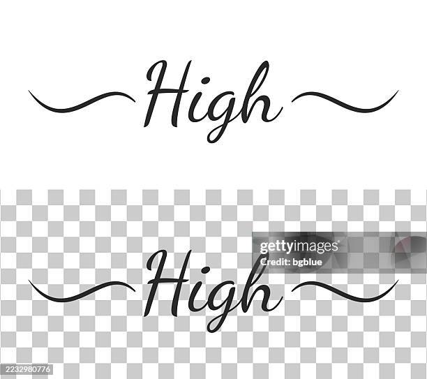 high - calligraphy text with swashes on blank background - too much technology stock illustrations