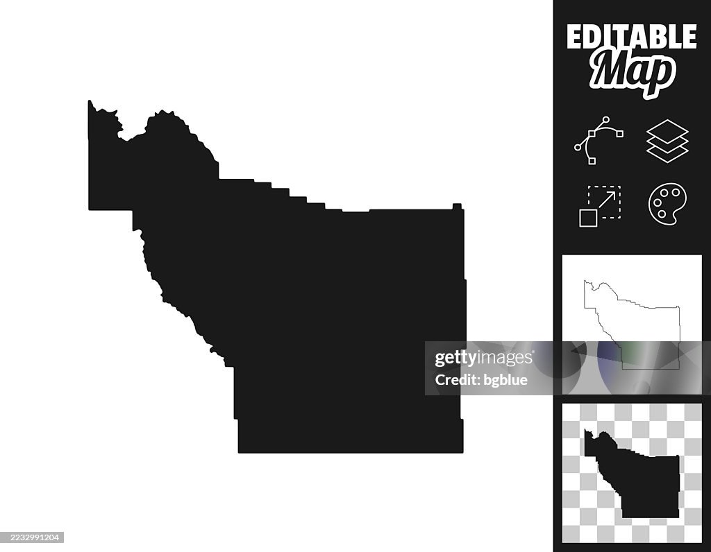 Fremont County, Wyoming maps for design. Easily editable