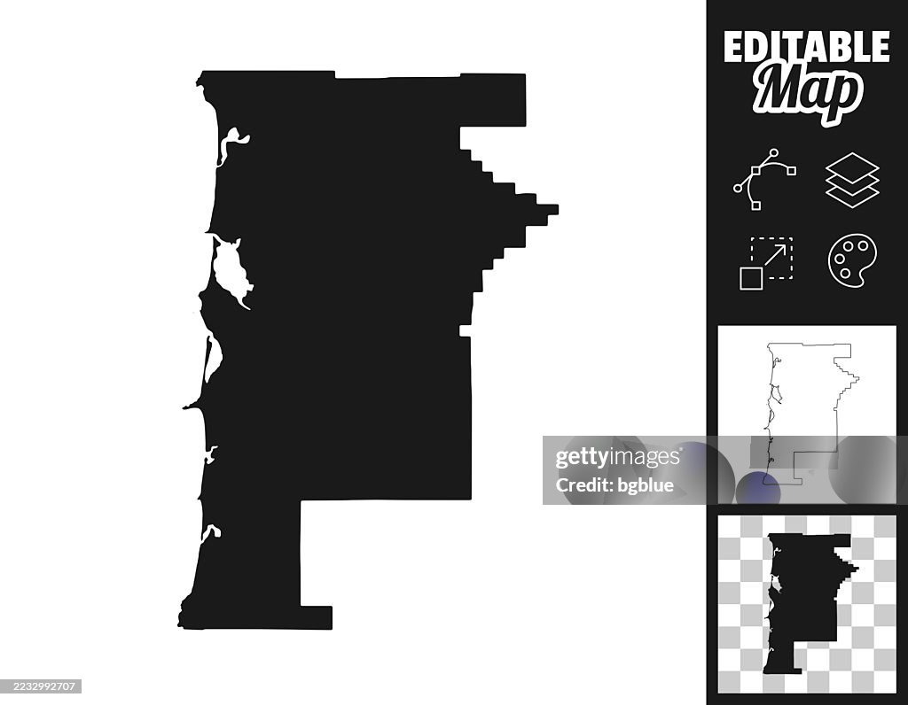 Tillamook County, Oregon maps for design. Easily editable