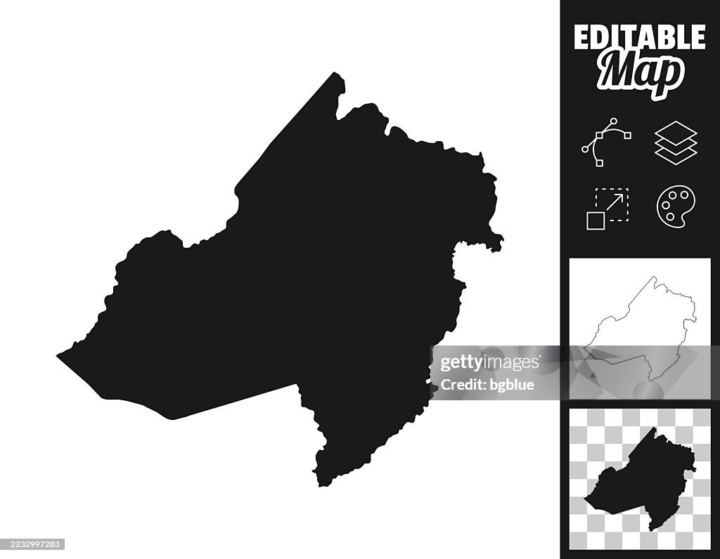 Morris County, New Jersey maps for design. Easily editable