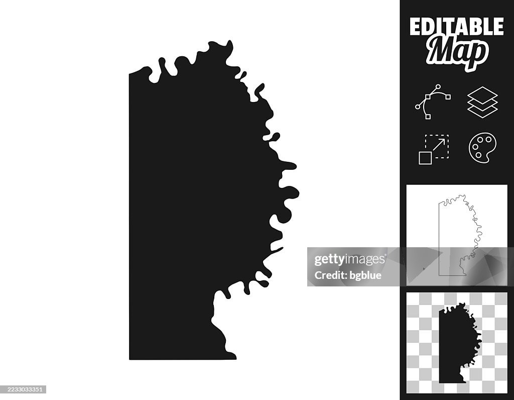 Mapas del condado de Miller, Arkansas, para el diseño. Fácilmente editable