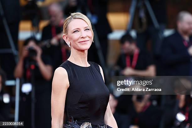 Cate Blanchett attends the "Father Mother Sister Brother" red carpet during the 82nd Venice International Film Festival on August 31, 2025 in Venice,...