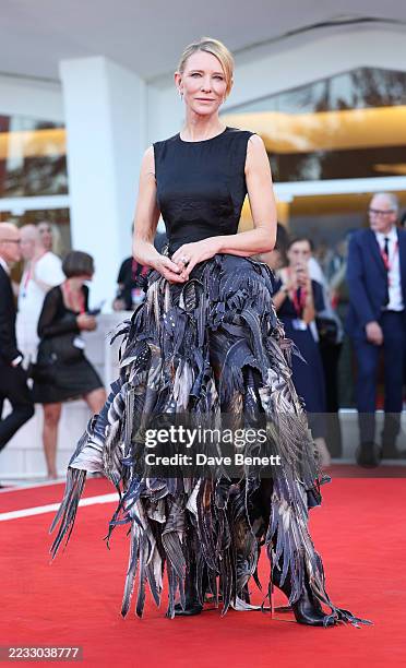 Cate Blanchett attends the "Father Mother Sister Brother" red carpet during The 82nd Venice International Film Festival at Sala Grande on August 31,...
