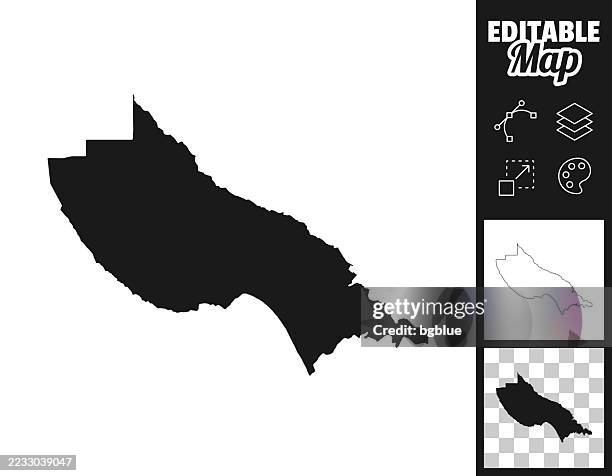 santa cruz county, california maps for design. easily editable - santa cruz california stock illustrations