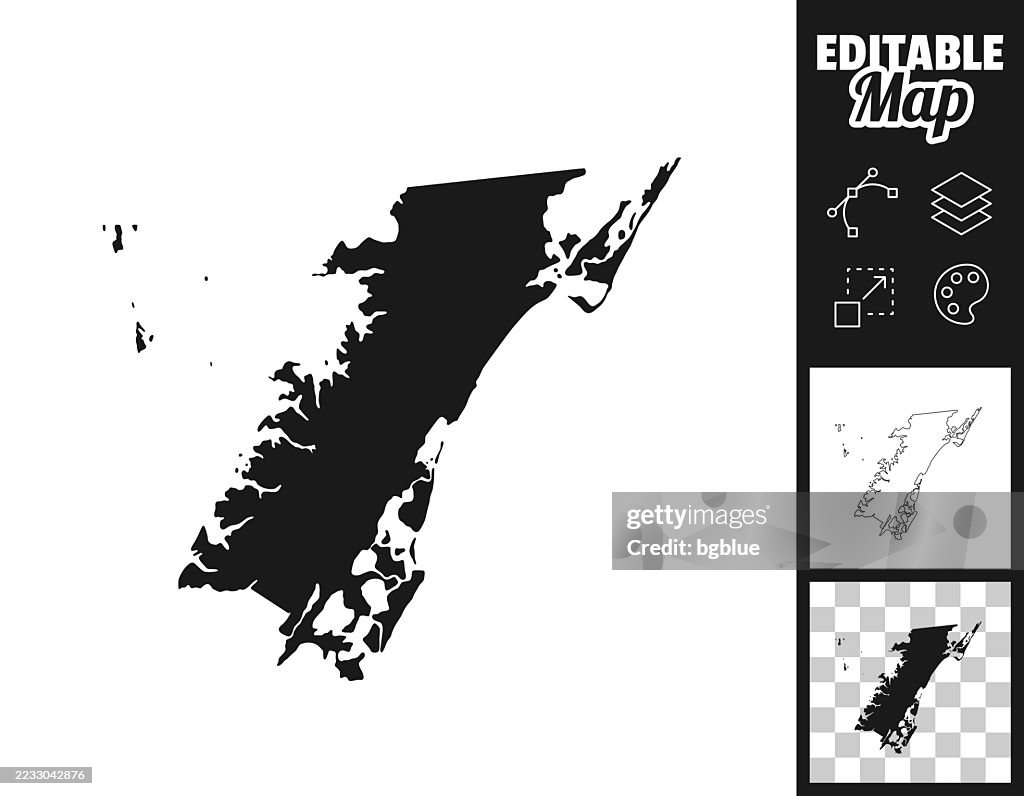 Mappe della contea di Accomack, Virginia per il design. Facilmente modificabile