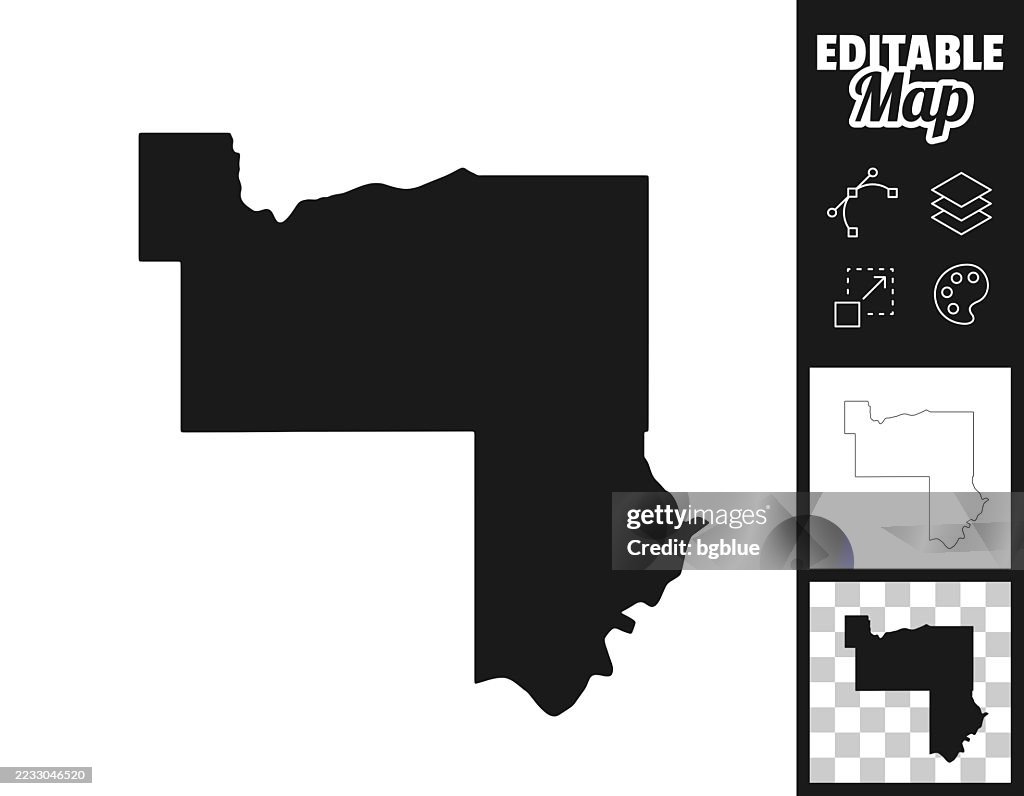 Muskogee County, Oklahoma maps for design. Easily editable