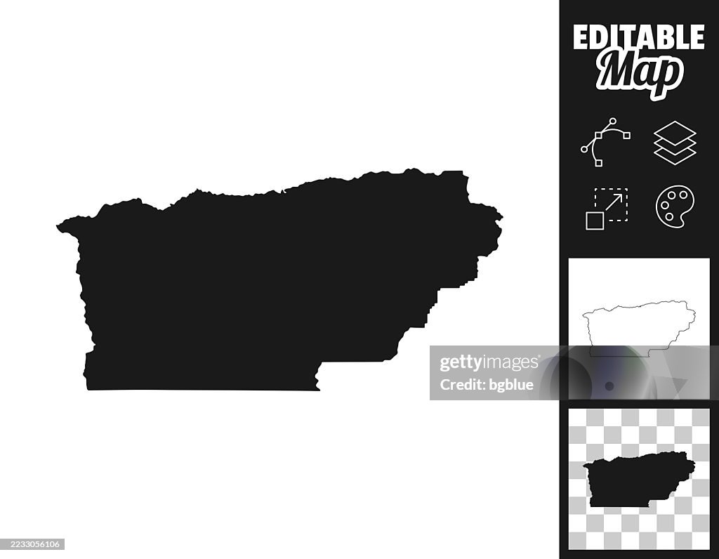 Tehama County, California maps for design. Easily editable
