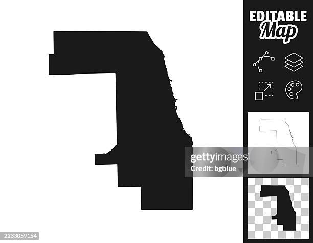 cook county, illinois maps for design. easily editable - chicago map vector stock illustrations