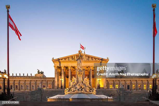 austrian parliament building in vienna - austrian culture stock pictures, royalty-free photos & images
