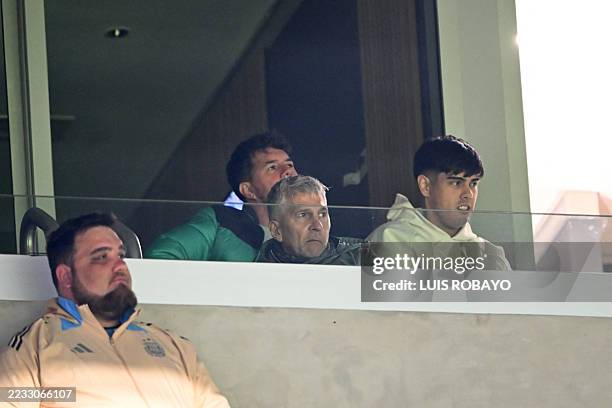 Jorge Messi , father of Argentina's forward Lionel Messi, is seen on the tribune during the 2026 FIFA World Cup South American qualifiers football...