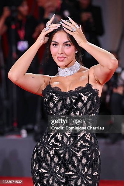 Georgina Rodriguez attends the Filming Italy Venice Award delegation red carpet during the 82nd Venice International Film Festival on August 31, 2025...