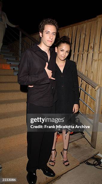 Actors Paulo Costanzo and Rachael Leigh Cook at the party for "Scorched" at the 55th Cannes Film Festival in Cannes, France, May 17, 2002. Photo by...