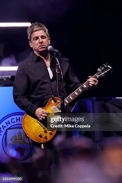 Noel Gallagher performs during the Oasis Live ’25 world tour at MetLife Stadium on August 31, 2025 in East Rutherford, New Jersey.