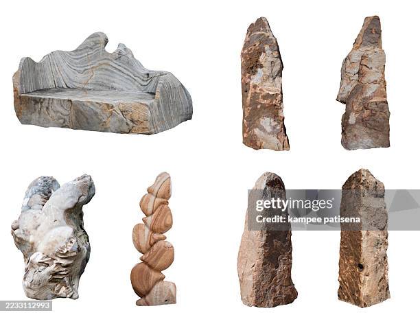 a collection of seven different shaped rocks - limestone stock pictures, royalty-free photos & images