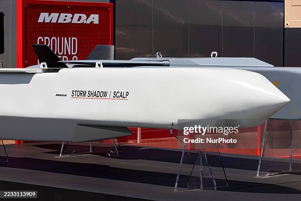 Low-observable, long range air launched cruise missile displayed at Paris Air Show with the MBDA logo. The air to surface weapon from the European...