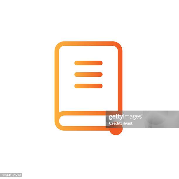ilustrações de stock, clip art, desenhos animados e ícones de gradient line icon for book - editor