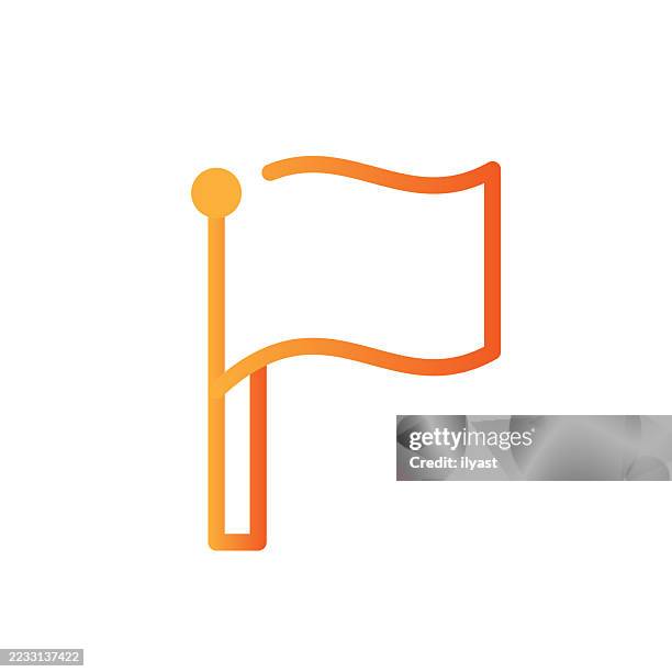 gradient line icon for flag - flag icon stock illustrations