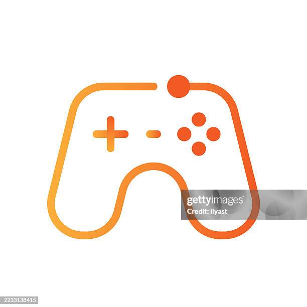 gradient line icon for gaming - game controller icon stock illustrations